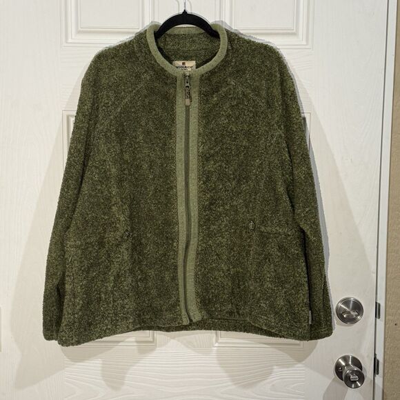 Woolrich Jackets & Blazers - WOOLRICH Vintage Women‎ Sz 2x Jacket Forest Green Sherpa Fleece Teddy